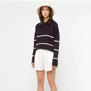 Oak + Fort purple and white striped knit sweater - women size S